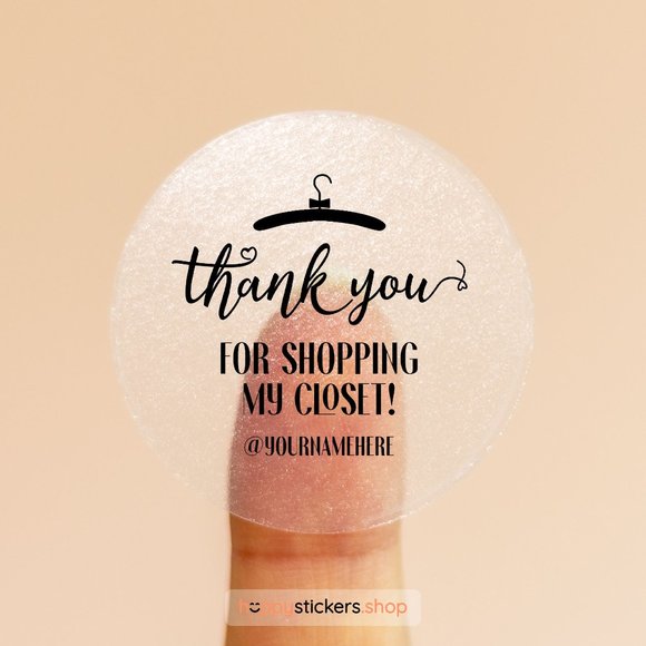 Thank You For Shopping My Closet! Stickers & Labels with your custom text - Picture 15 of 17